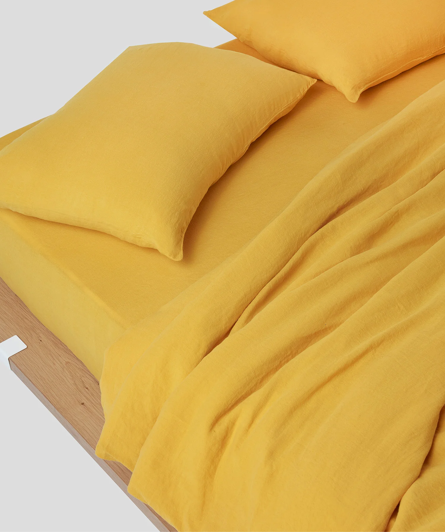 Linen Duvet Cover - Full/Queen - Mustard - Image 3
